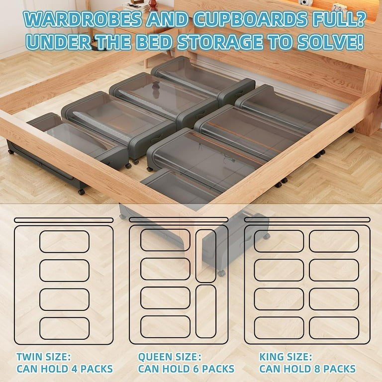 Under the bed shoe organizer with wheels sale