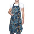 thumbnail image 3 of Goofa Blue Leaves A Printed Waterproof Apron 33" Chef Aprons for Men Heavy Duty Chemical Work Apron Adjustable Bib Apron, 3 of 9