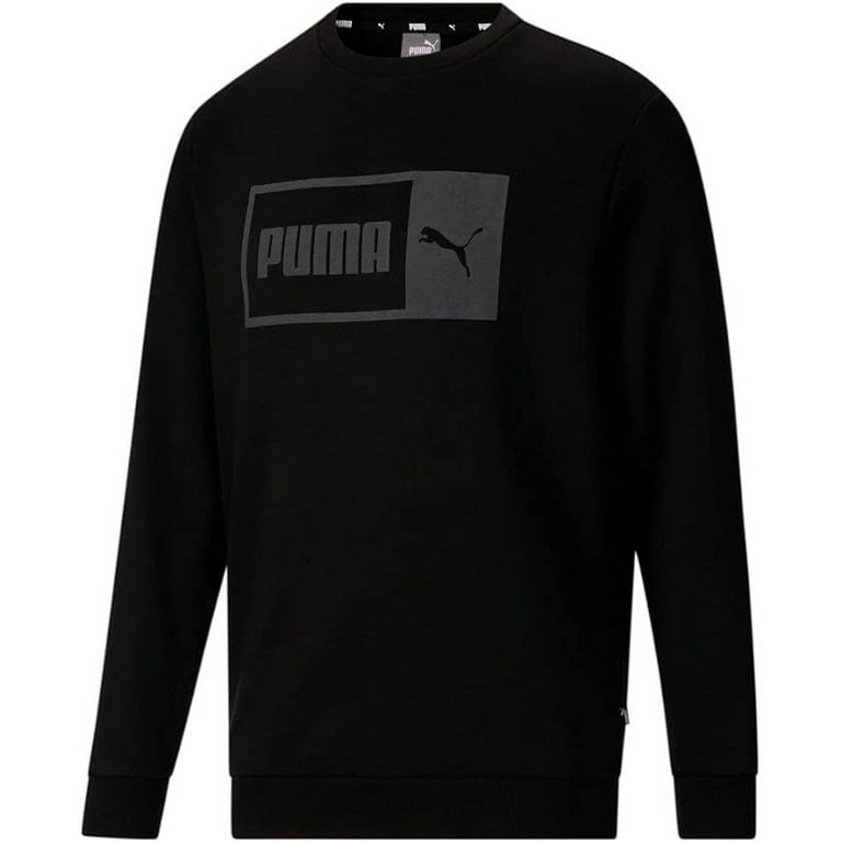 PUMA Mens Fleece Split Graphic Crew Neck Sweatshirt Casual