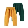 thumbnail image 2 of BXSRUTA Baby Harem Pants 2 Pack Toddler Soft Elastic Waist Casual Cropped Straight Leg Trousers, 2 of 5