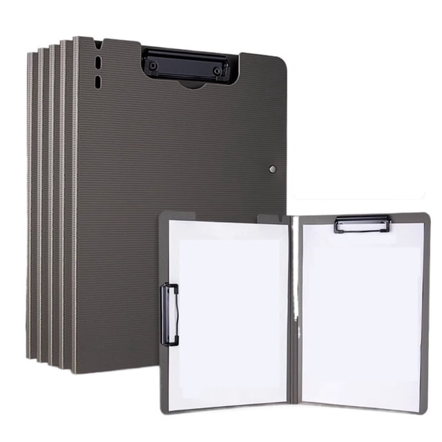 5 Pcs A4 Folder With Double Clips Can Be Folded Writing Pad Data Storage Office Supplies