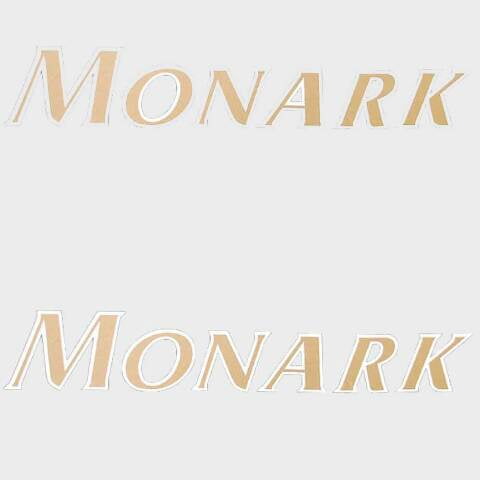 Monark Boat Logo Decals 14631743 | Tan White Stickers (Pair)
