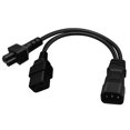thumbnail image 1 of Conector de 3 pines Iec320-c14 a Iec320-c19 + c5 Adaptador convertidor Cable de alimentación, 1 of 5