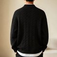 thumbnail image 4 of Kukoosong Men's Stand Collar Full Zip Cable Knit Cardigan, Solid Color Long Sleeve Sweater Jacket with Ribbed Cuffs, Relaxed Fit Warm Outerwear for Fall Winter Daily Wear, 4 of 7