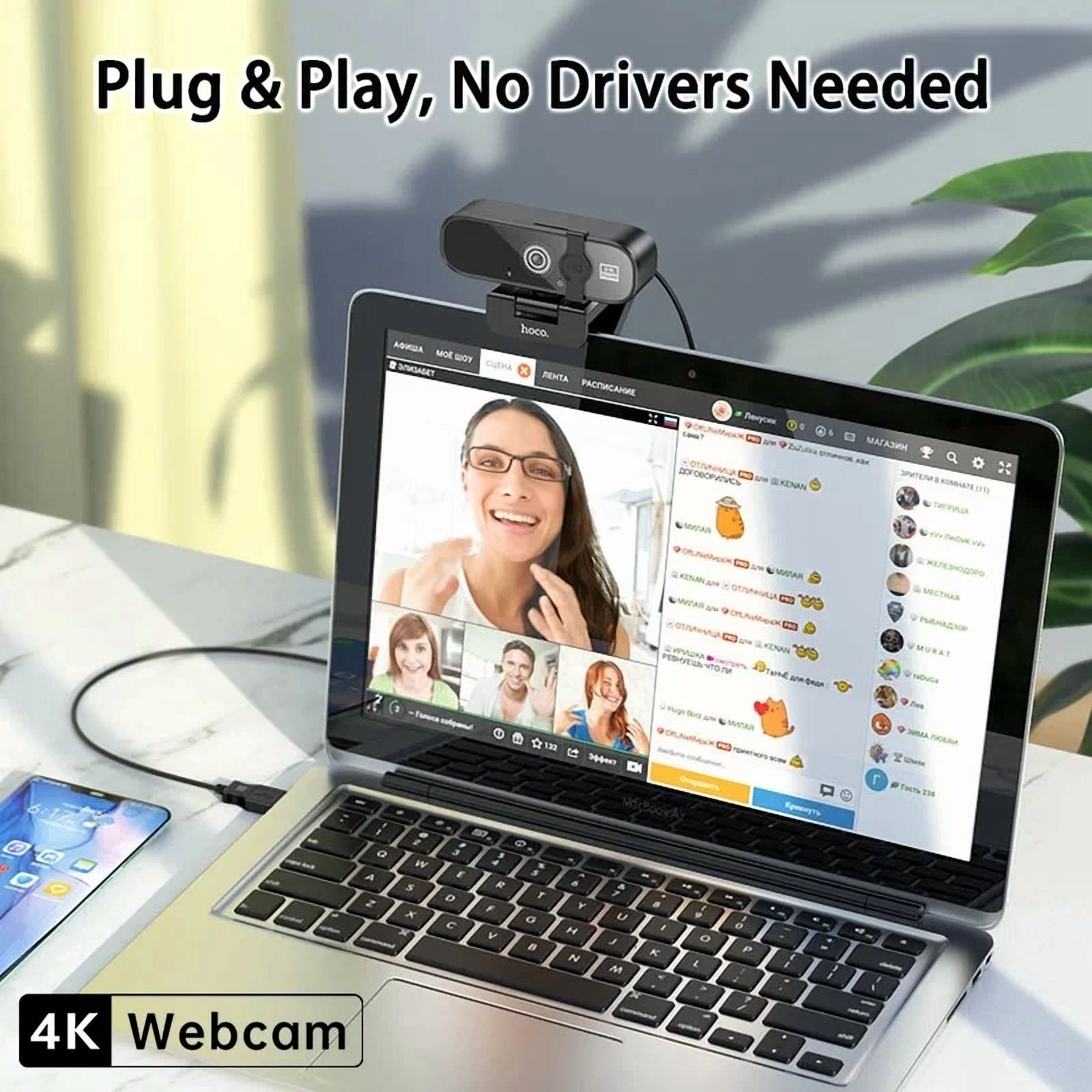 4K HD Mini Webcam With Microphone 2K Full HD Webcam 30fps Autofocus USB Web Cam For Auto  PC Laptop Video Shooting Camera