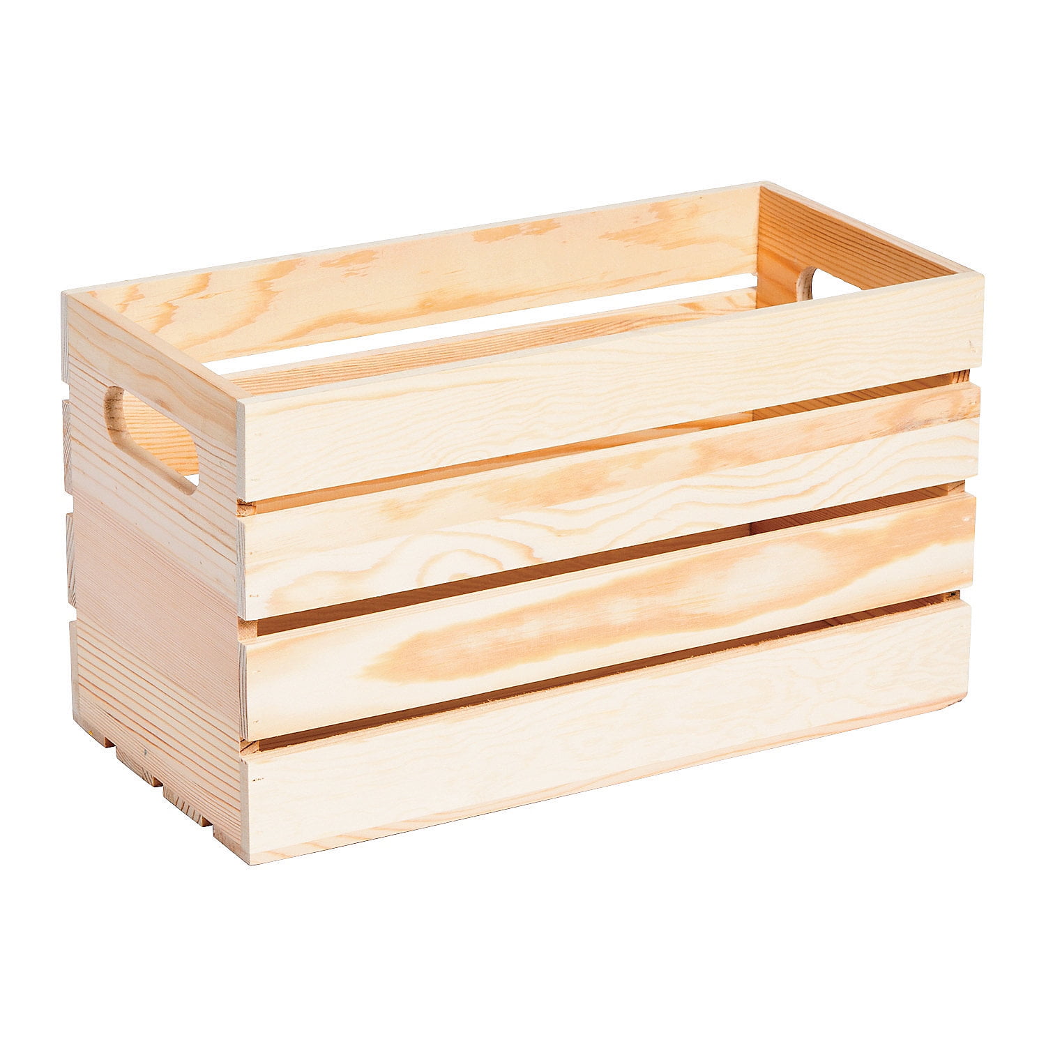 Unfinished Wood Slat Crate 12In X 6In Home Decor 1 Piece Walmart