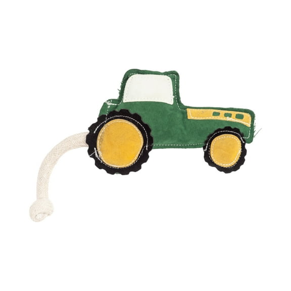 Country Living Faux Leather Green Tractor Dog Chew Toy