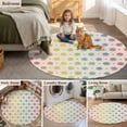 thumbnail image 6 of Area Rug 36in, Watercolor Dots on Linen Burlap Floor Carpet Living Room Rug, Colorful Ombre Dot Polka Non-Slip Welcome Mat Indoor Rugs for Bedroom Dining Room, 6 of 9