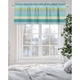 thumbnail image 4 of Teal Blue Boho Kitchen Valances for Windows Bohemian Geometric Pattern Valance Curtains&nbsp; for Kitchen /Living Room/Bedroom/ Bathroom Decor, 54"x18 " ,Rod Pocket 1 Panel,, 4 of 7