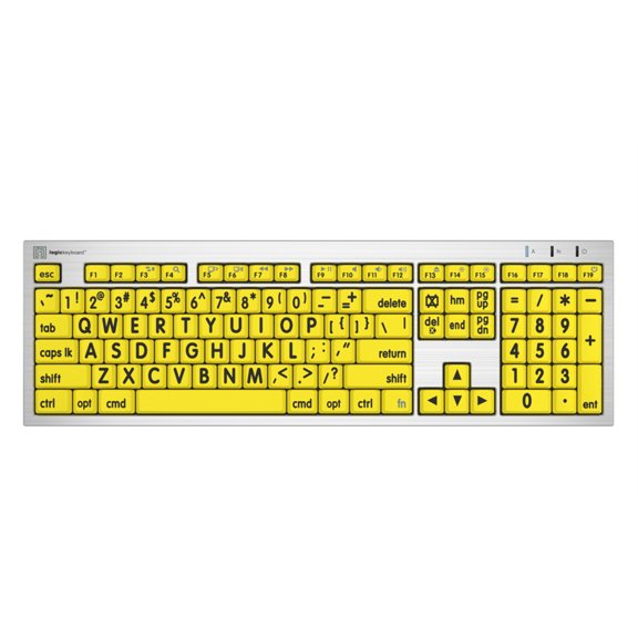 LogicKeyboard LargePrint Black on Yellow - Mac ALBA Keyboard - US English LKBU-LPRNTBY-CWMU-US