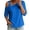 Blue, variant on Asymmetric One Shoulder Tops for Women Lightweight Thin V Neck Solid Color Blouses Relaxed Dressy Casual Half Sleeve T-Shirts XL