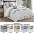 thumbnail image 7 of Lanco Striped 7 Piece Grey White Comforter Set , King Size Microfiber Bedding , All Season Bedding Set , Bed Skirt, Pillows & Shams, 7 of 7