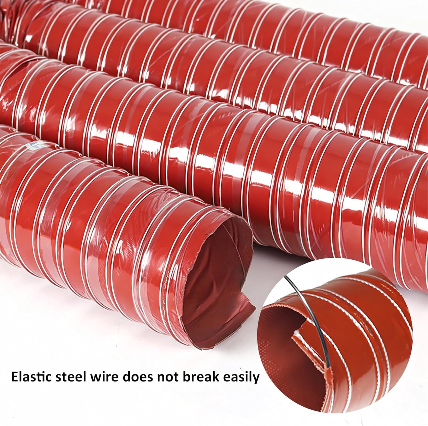 2in Dryer Vent Hose:Flexible Air Intake Hose High Temperature Resistance and Flame Retardant,Exhaust Duct Hose Suitable for Dryers, Printing Presses, Blowers, Automotive Engines, etc (2in,3ft/1m)