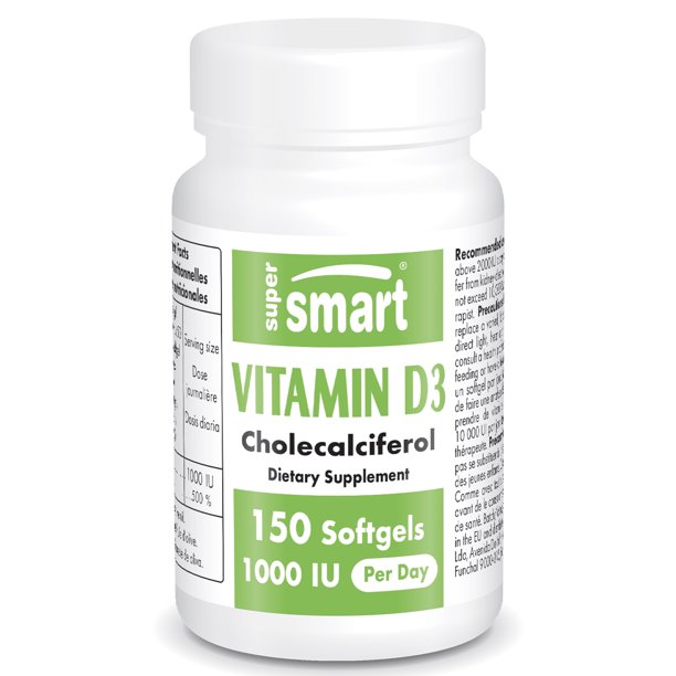 Supersmart Vitamin D3 1000 IU per Day (Cholecalciferol) Calcium