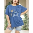 thumbnail image 2 of XCHQRTI Leopard Be Kind Shirt for Women Plus Size Graphic Tees Short Sleeve Tops, 2 of 7