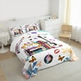 thumbnail image 3 of Manfei Musical Electric Guitar Queen Comforter Set,Cartoon Kitten Butterfly Bedding Sets,Valentines Day Gift Bedding Comforter Set For Teens,Breathable Home Decor,3-Piece, 3 of 8
