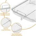 thumbnail image 3 of QCQHDU 2Pcs Air Fryer Basket For Oven,Extra Large 11.8”*9.05”*2.16" Stainless Steel Grill,Basket Non-Stick Mesh Basket Set,Air Fryer Tray Wire Rack Roasting Basket for Baking Food, 3 of 5