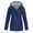 Dark Blue, variant on Sentmoon Running Jacket Plus Size Hooded Neck Long Sleeve Womens Winter Coat Zipper Solid Color Windproof Waterproof Women's Clothing Fall and Winter Comfy for Climbing and Hiking