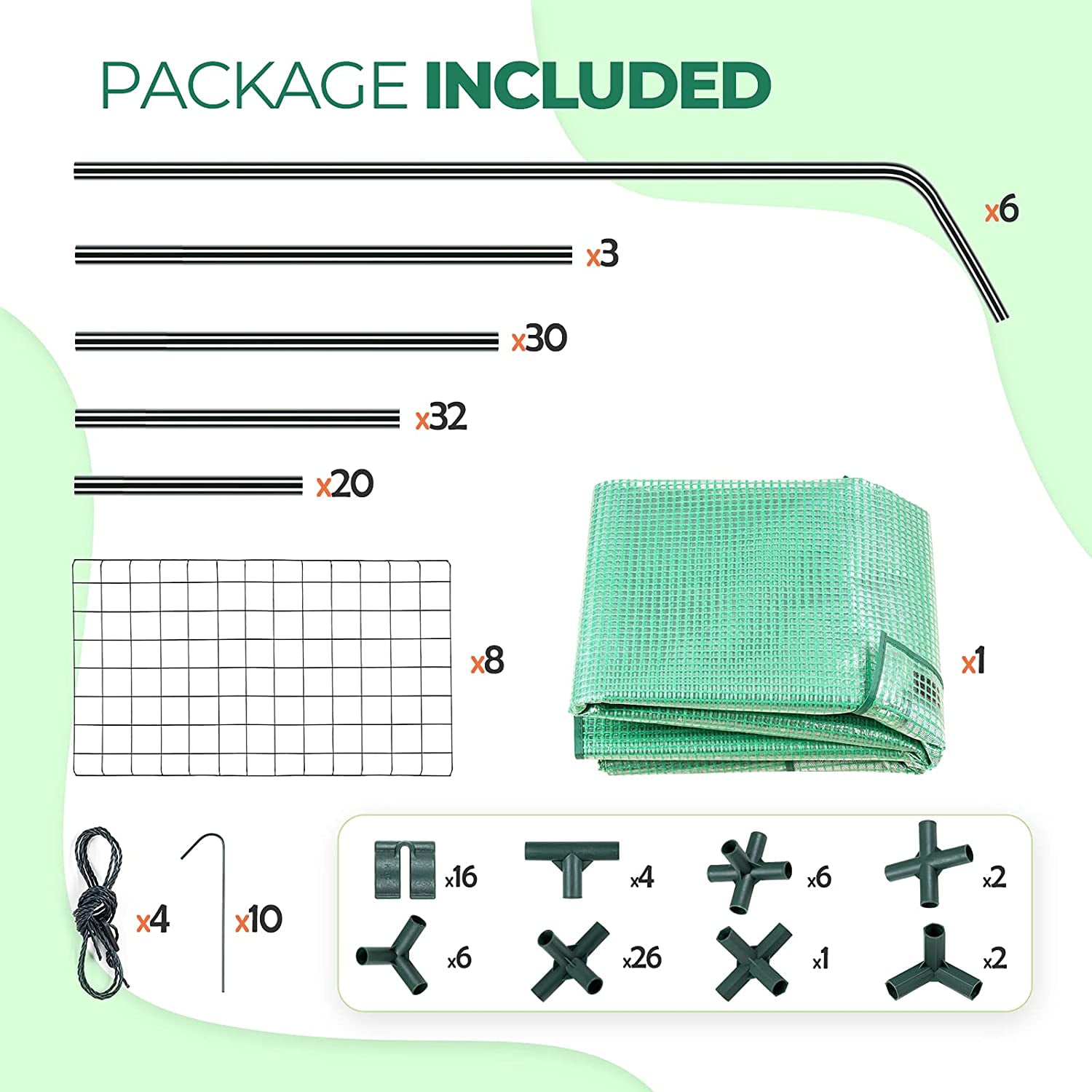 EAGLE PEAK Walk-in Greenhouse 2 Tiers 8 Shelves with Roll-up Zipper Door and 2 Side Mesh Windows, Outdoor Indoor Portable Gardening Plant House 56 x 56 x 77 in , Green