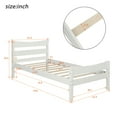 thumbnail image 4 of Hommoo Twin Size Bed,Wood Platform Bed with Headboard and Wooden Slat Support, White, 4 of 7