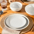 thumbnail image 6 of vancasso 16 Pieces Dinnerware Sets, Stoneware Plates and Bowls Set for 4, White Dish Set, Five Leaf Flower Pattern, 6 of 9