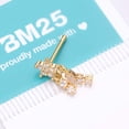 thumbnail image 2 of Golden Sparkle Flower Dangle Gem Drop Nose Stud Ring, 2 of 5