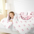 thumbnail image 5 of Feelyou Buffalo Initial Letter Bedding Comforter Set for Kids, Kawaii Pink Ribbon Bow-tie Twin Comforter Sets, Monogrammed S Reversible Bedding Set, Lightweight Room Decor, 2 Pieces, 5 of 9