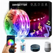 DAYBETTER 100FT Led Strip Lights, Remote and APP Control Music Sync Color Changing Lights Strip Kit Work with Google Assistant,for Home,Bedroom,Indoor Decoration