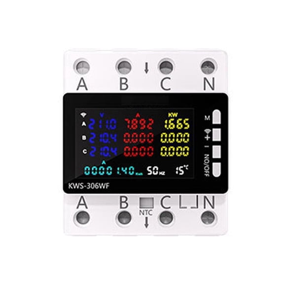 KWS-306WF WiFi Smart Power Meter Voltage Protector Switch Current & Voltage Monitor, Relay, Circuit Breaker,1 x Smart Power Meter