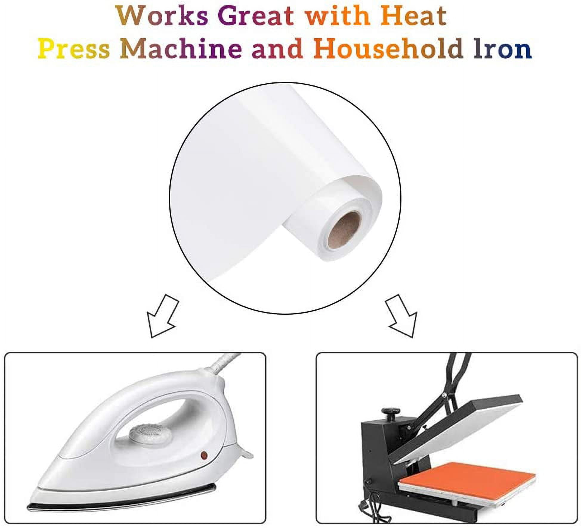 1 Roll Heat Transfer Vinyl Sheets Iron On Vinyl for T-Shirt Clothes Fabric Decoration White 30cm 5m/roll