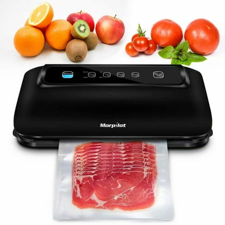 Morpilot Vacuum Sealer with Built-in Roll Storage & Cutter, Automatic Food Saver Vacuum Sealer Machine, Starter Bags, Hose, Dry & Moist Food Modes, LED Indicator Lights, FDA (Best Foodsaver Vacuum Sealer)