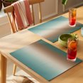 thumbnail image 4 of Green Brown Ombre Placemats Set of 8 Modern Gradient Abstract Art Place Mats Indoor Wipeable Table Mats Washable Cloth Dining Table Placemats for Kitchen Holiday Party Home Decor 13x19 Inch, 4 of 9