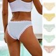 thumbnail image 3 of Culotte Femme Dentelle Rayée 3 Paires Coton Léger Extensible, 3 of 10
