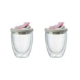 thumbnail image 1 of Double Wall Glass Water Cup with Leak-Proof Lid - Insulated Transparent Coffee Mug for Milk, Tea, Juice Drinkware, 1 of 5