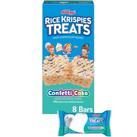 Rice Krispies Treats Confetti Cake Chewy Crispy Marshmallow Squares, Cereal Bars, 6.2 oz, 8 Count