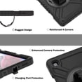 thumbnail image 5 of 3-Layer Kids Case for Samsung Galaxy Tab A7 Lite 8.7" 2021, Durable Sturdy Protection Silicone PC Case with Swivel Stand, Hand Strap Shoulder Strap Pencil Holder with Charging Port Lid - Black, 5 of 12