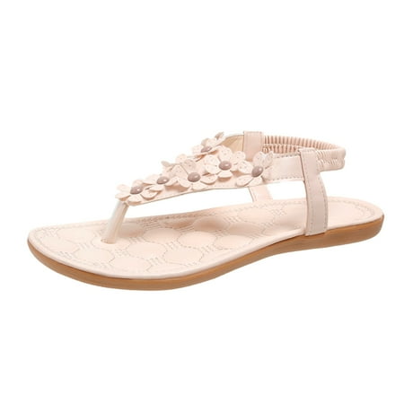 

Fashion Shoes for Women formal Shoes Lady Girl Sandal Beach Flower Decor Solid Flat Sandals