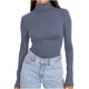 thumbnail image 3 of RKSTN Women's Mock Neck Long Sleeve Tops Oversized Turtleneck Slim Thermal Tight Underwear Long Sleeve T Shirts Womens Casusal Solid Plus Size Base Layer Loose Comfy Tees Shirt Fall Spring Clothes, 3 of 8