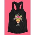 thumbnail image 3 of Cute Llama With Flower Crown. Tank Women -Image by Shutterstock, Female x-Small, 3 of 4