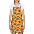 thumbnail image 2 of Naloa 1Pack Adjustable Bib Apron Waterdrop Resistant Cooking Kitchen Aprons for Women Men Chef, Diamond Bohemian Sunflower Print, 2 of 5
