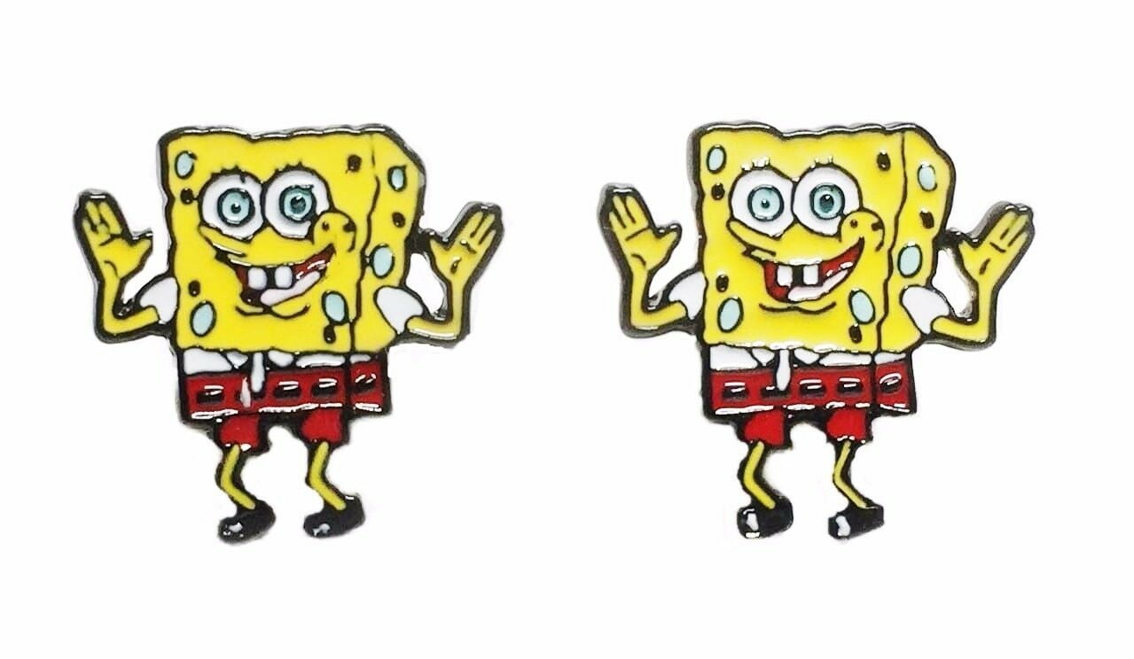 Spongebob Squarepants Character Metal Enamel Stud Earrings - Walmart.com