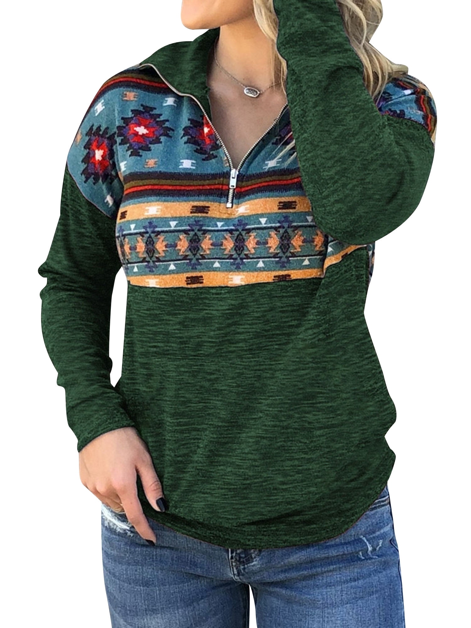 sweatshirt with collar and zipper