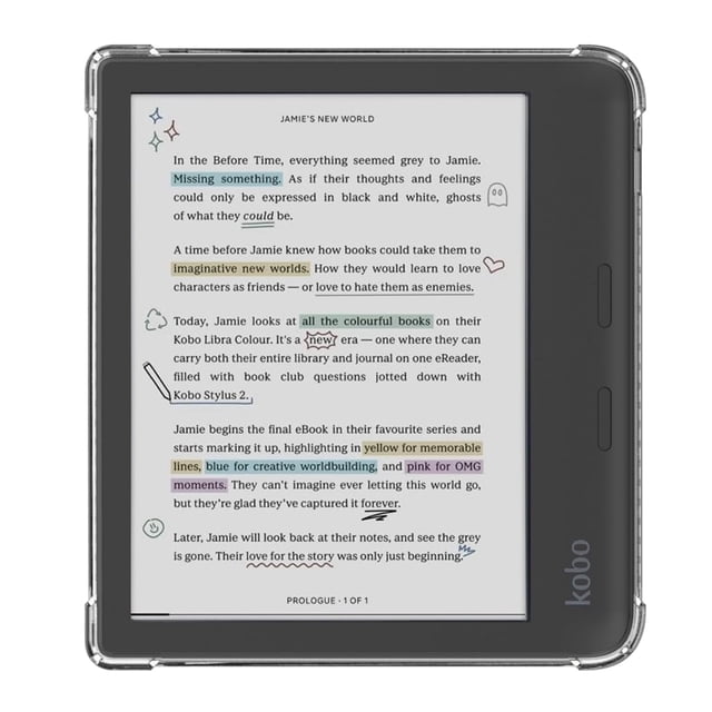 Funda Zcooooool para Kobo Libra Colour de 7 pulgadas, TPU transparente