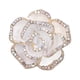 thumbnail image 2 of Broche con forma de camelia, elegante y exquisito broche adornado con diamantes de imitación para mujer, ropa, bufanda de seda, decoración, regalo blanco, 2 of 15