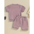 thumbnail image 2 of Zehjuhan Infant Baby Girl Short Sleeve Round Neck "DADDY'S GIRL"Letter Pattern Top + Shorts 2PCS Summertime Fashion Clothing Set, 2 of 5