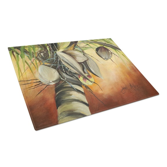 Caroline's Treasures Coconut Tree Glass Cutting Board Large