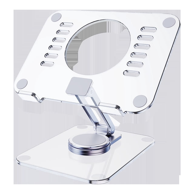 Tablet Stand 360° Rotation Desk Riser Multi-Angle Height Adjustable Aluminum Dock Foldable Holder for iPad for Xiaomi Tablet Laptop (Acrylic Stand)