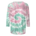 thumbnail image 4 of CYMMPU 3/4 Sleeve Blouses for Women Dressy Casual T-Shirts Fall Fashion Shirts Spring Tops Crew Neck Flower Printed Loose Fit Lightweight Basic T-Shirts Mint Green XL, 4 of 5