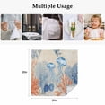 thumbnail image 5 of Coastal Jellyfish Cloth Napkins, Nautical Ocean Orange Blue Coral Leaves Washable and Reusable Dinner Napkins Set of 2, Table Napkin for Kitchen Party Birthday Wedding Hotel Housewarming 20"x20", 5 of 9