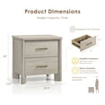 thumbnail image 4 of Furniture of America Gracie Modern Wood 2-Drawer Kids Nightstand with USB Ports, Cool Beige, 4 of 13